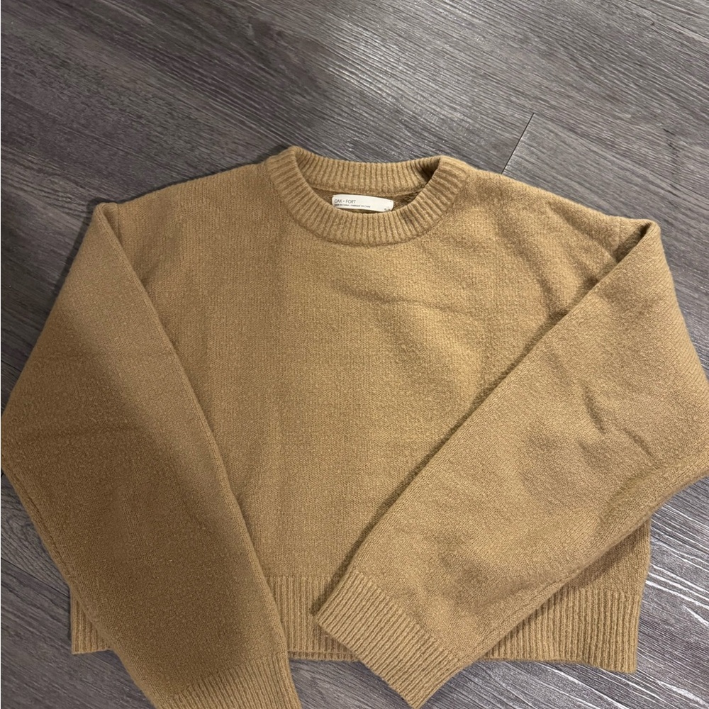OAK + FORT Camel Crewneck Sweater